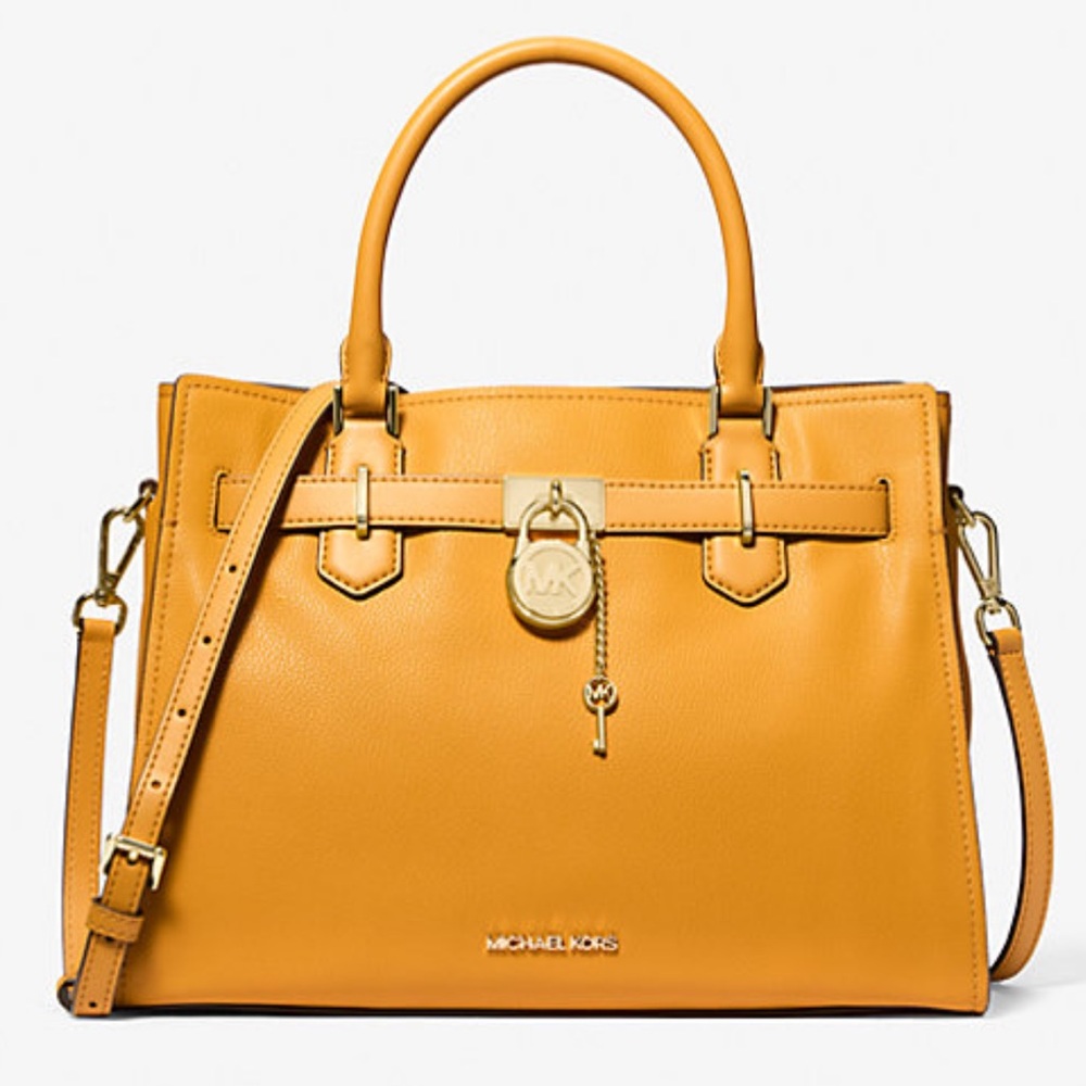 MICHAEL KORS HAMILTON MEDIUM SATCHEL
COLOR: GOLDEN ROD
NWT - Picture 3 of 16